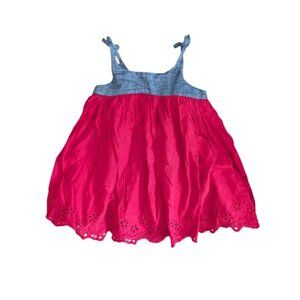 Baby Gap Red and Denim Summer Eyelet Dress 12-18m